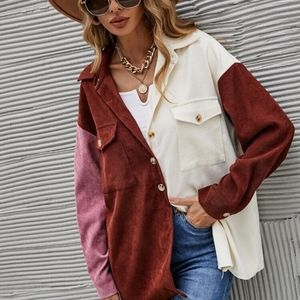 Shein Colorblock Corduroy Top